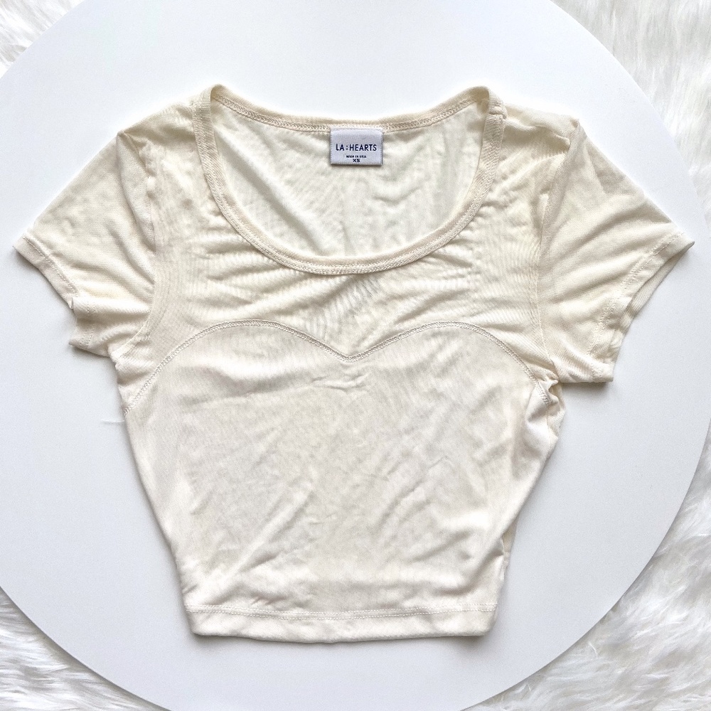 LA: HEARTS Mesh Crop Top